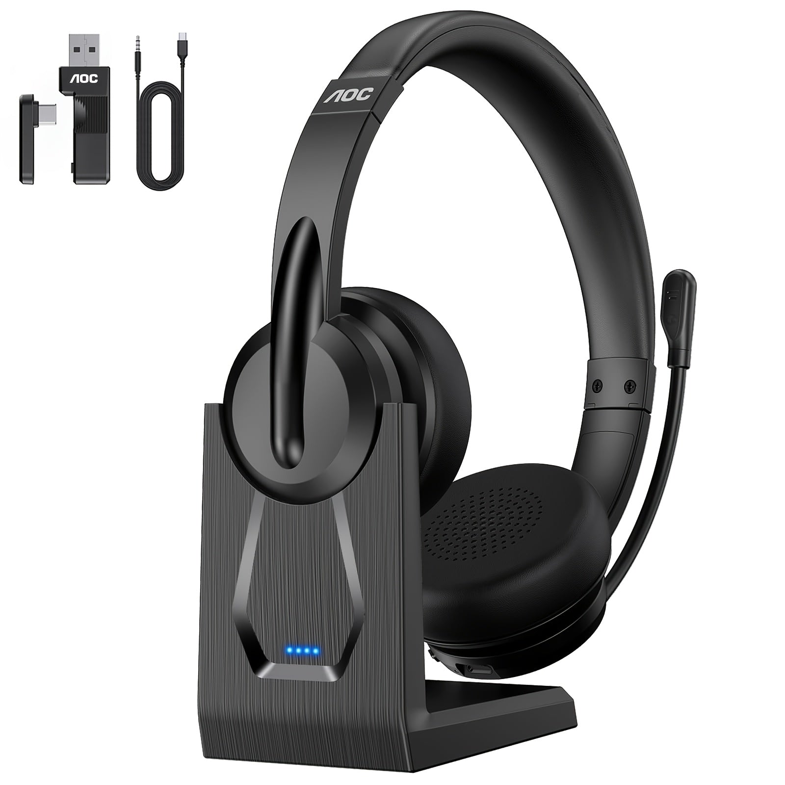 AOC Wireless Headset with Mic, Black