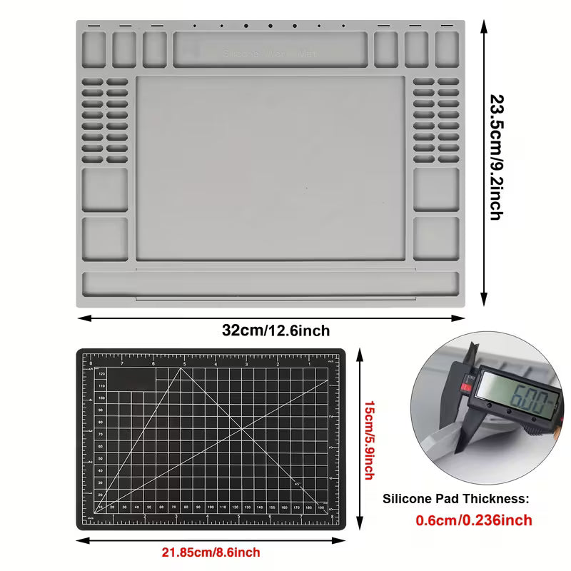 Insulation Silicone Soldering Mat Repair Mat, Heat Resistant Silicone Work, Iron