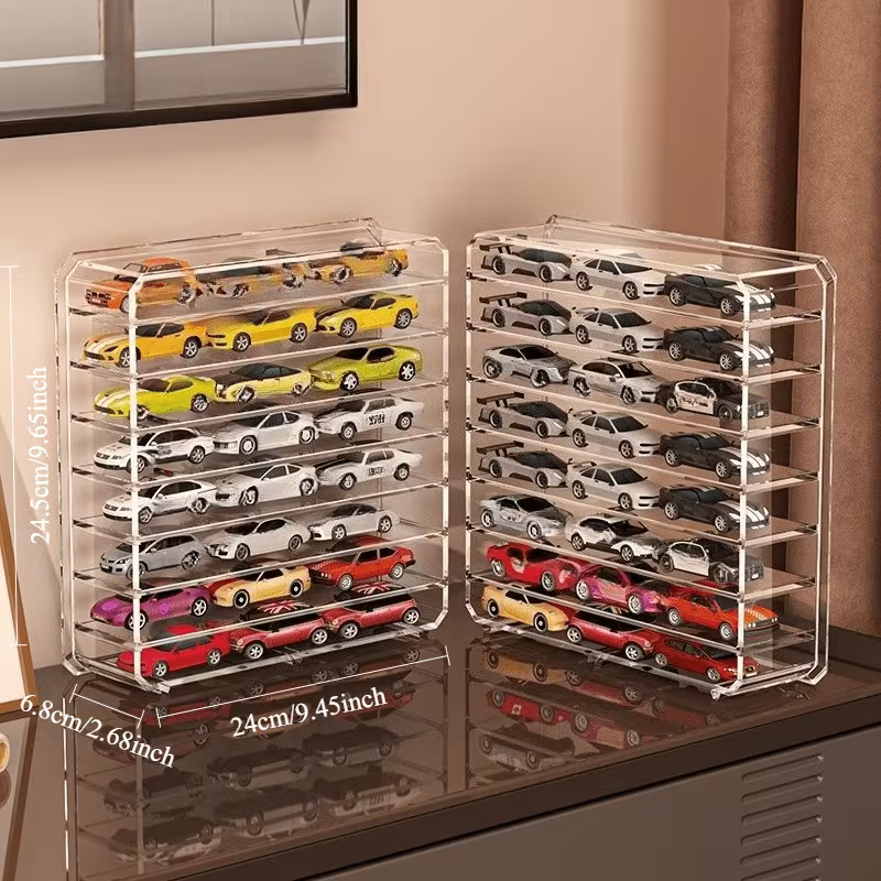 Large 8-Grid High Clear Display Toy Storage Case, Acrylic Multi-Layer Set, Acrylic