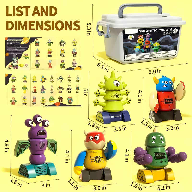 Charming Magnetic Creature/rocket/robot Toy Set