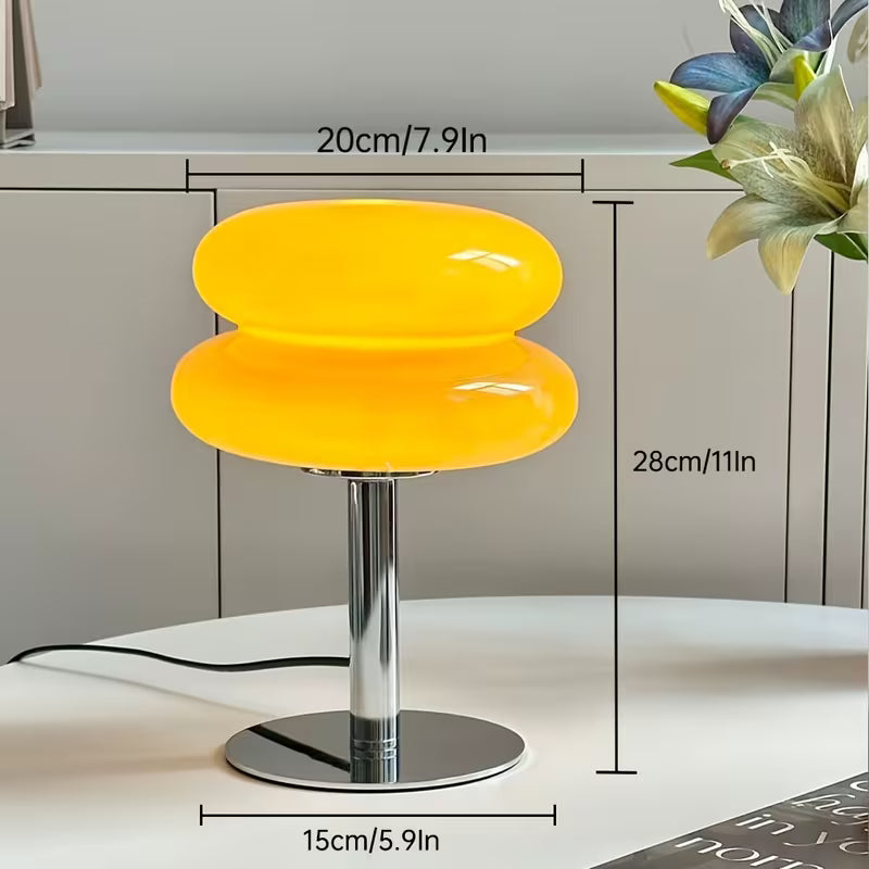 Table Lamp, Mushroom Lamp for Bedroom, Orange Modern Desk Lamp for Nightstand