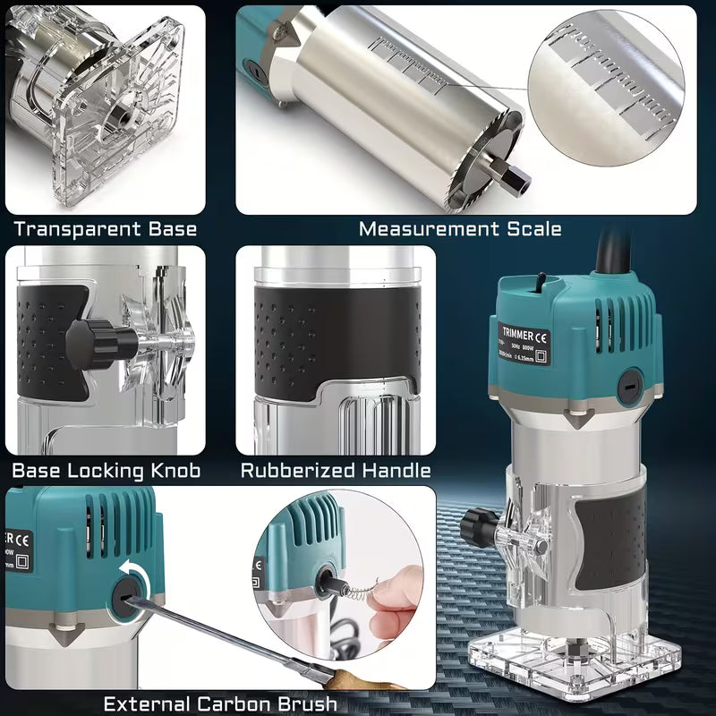 Wood Router, 800W Compact Router Tool with 1/4'' Collet