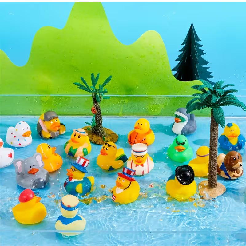 SYNCFUN Baby Bath Toy, Assortment Mini Rubber Duck Toys Set