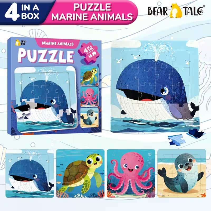 64-Piece 4-in-1 Farm Animals Cardboard