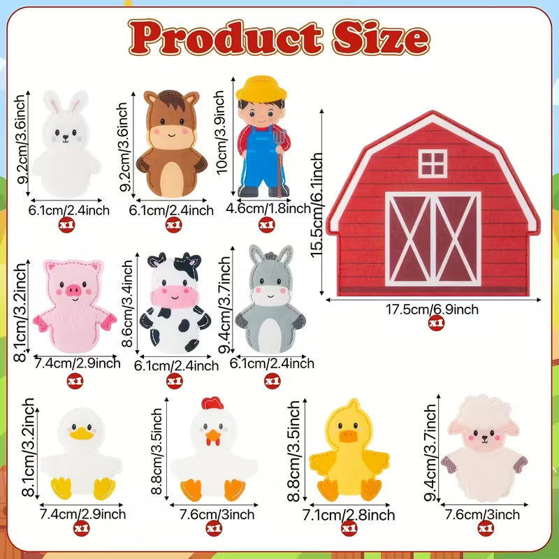 Farm Animal Finger Puppets Felt