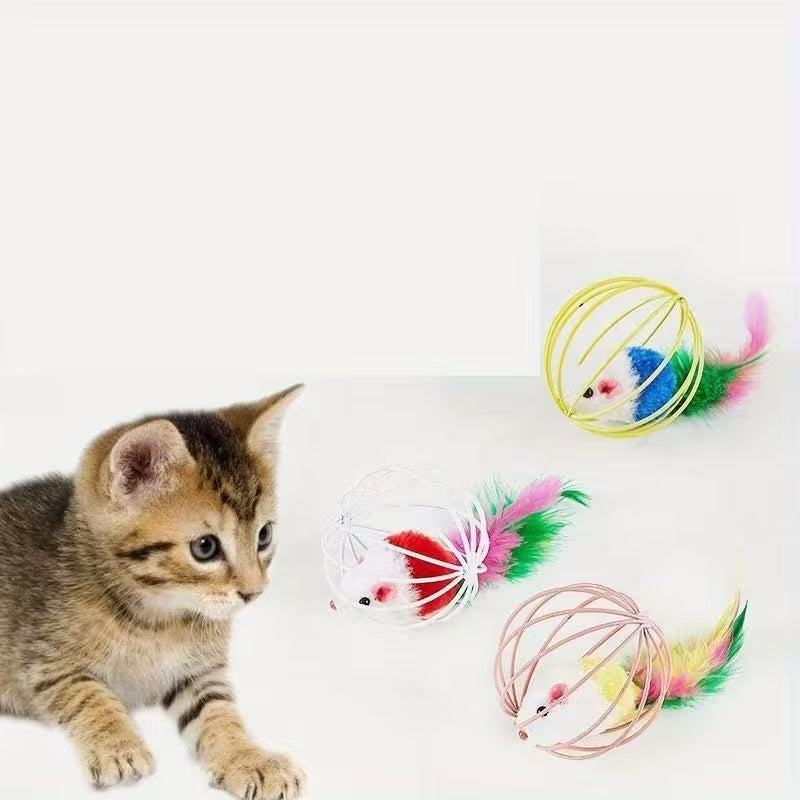 2/9/12/15Pcs Random Color Cage Mice, Random Color Cat Toys, Iron Set, Iron, Random Color