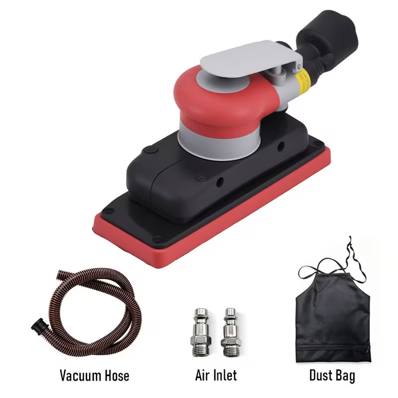 Pneumatic Random Orbital Sander 12000RPM Rectangular Vacuuming Professional Car Body Repair Primer