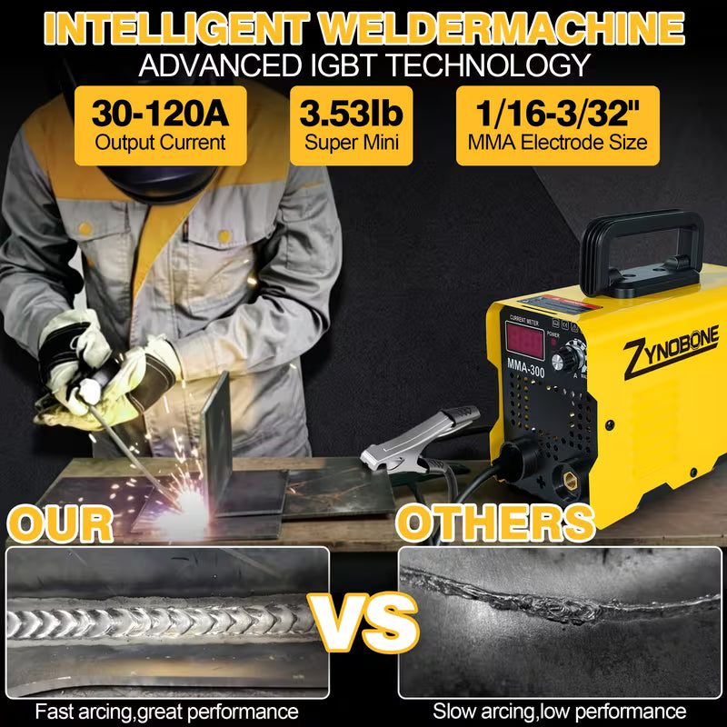 110V Mini Arc Welding Machine Kit, 120 Ampere IGBT Inverter MMA Welding Rod Welding Machine