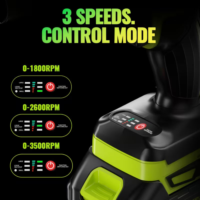 21V Brushless Cordless Impact Wrench Set, High Torque Impact Gun with Fast Charger