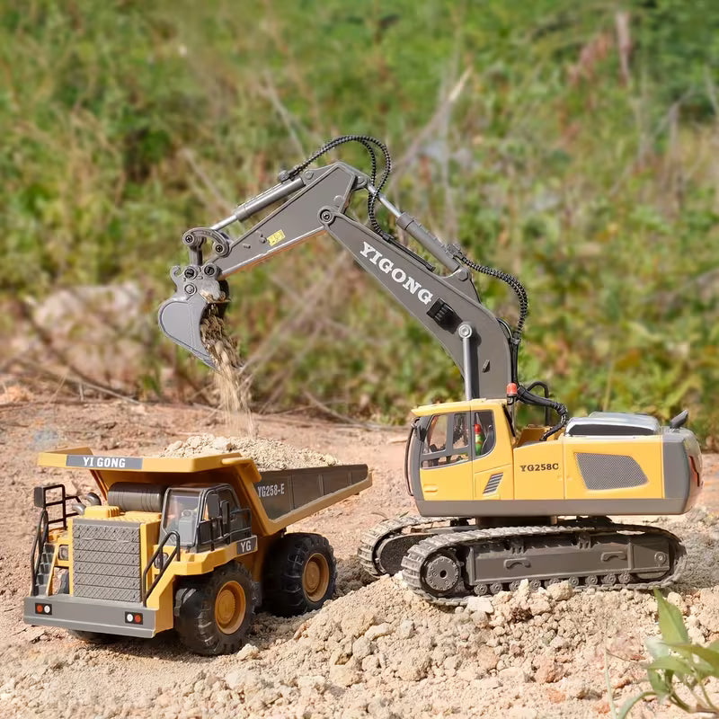 4/3/2-Piece Remote Control Construction Vehicle Set Plastic