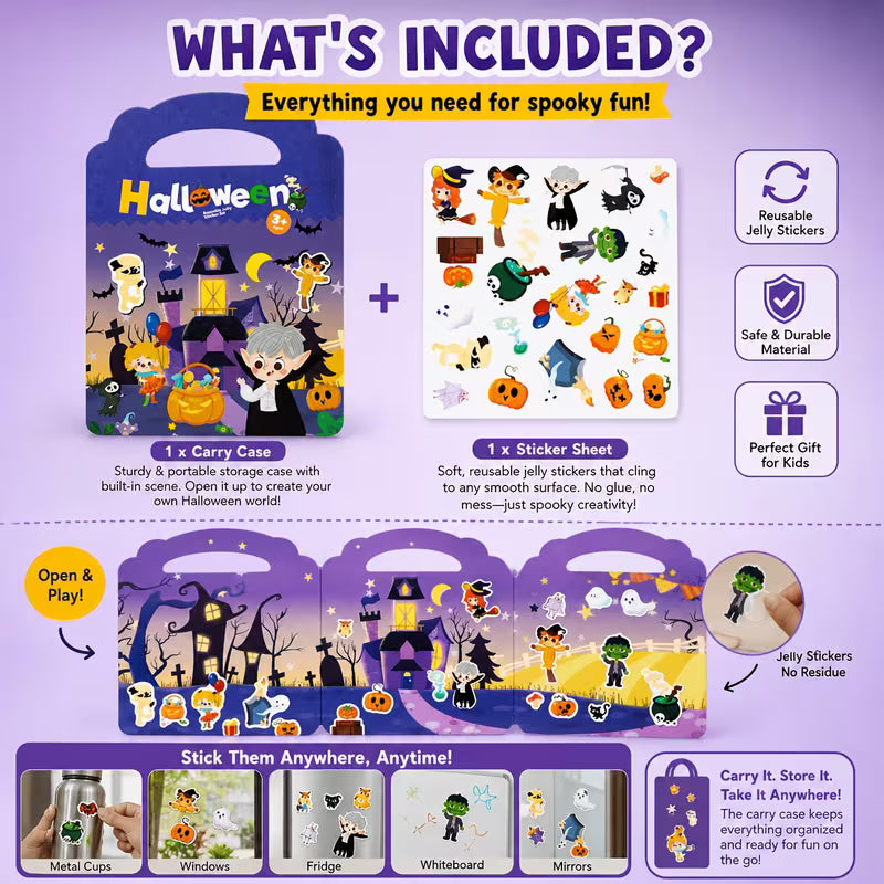 Static Cling Quiet Book Busy Book with Jelly Stickers