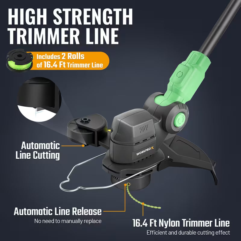 WORKPROX 12inch 20V Cordless String Trimmer, 2in 1 Set