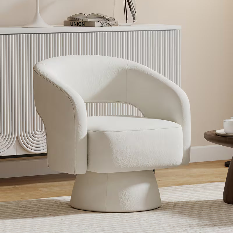 360 Degree Swivel Barrel Chair Modern Velvet Accent Chair Comfy Round Armchair Swivel Accent