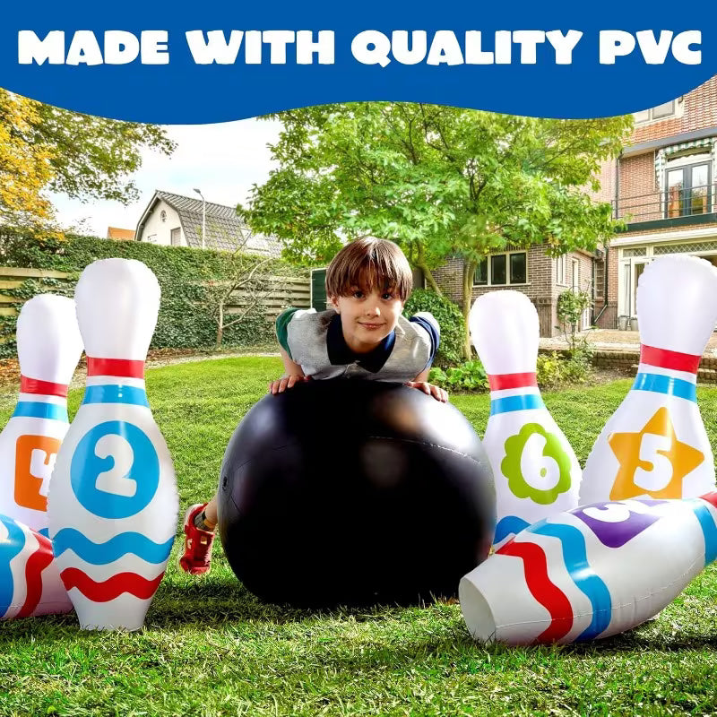 8-Piece Giant Inflatable Bowling Set for Kids and Adults
