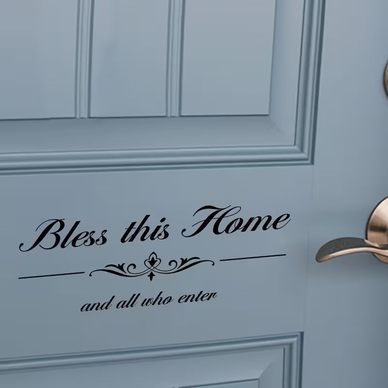 A Collection of Decorative Door Stickers Titled "Blessing This for Home