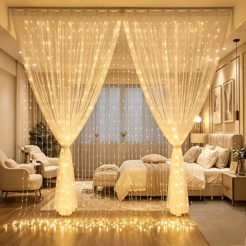 USB Decorative Light - Fairy Curtain Light with 8 Flashing Modes, USB Powered