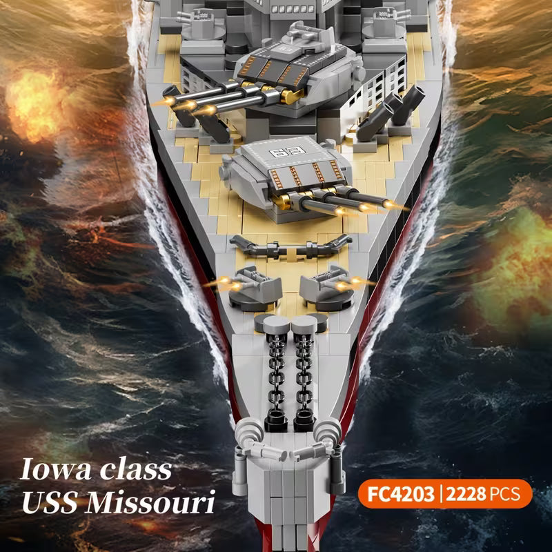 2228-Piece USS Missouri Battleship Construction Kit Building Block Set