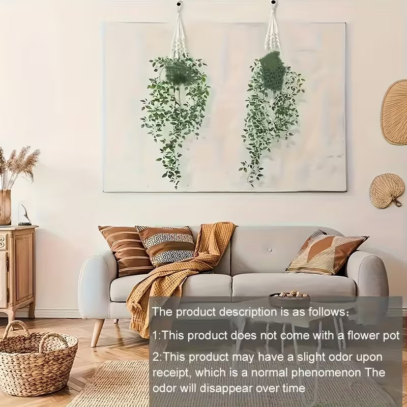 2pcs Artificial Plants, Hanging Mandala Green Plants, Suitable for Bathroom Living Room Home