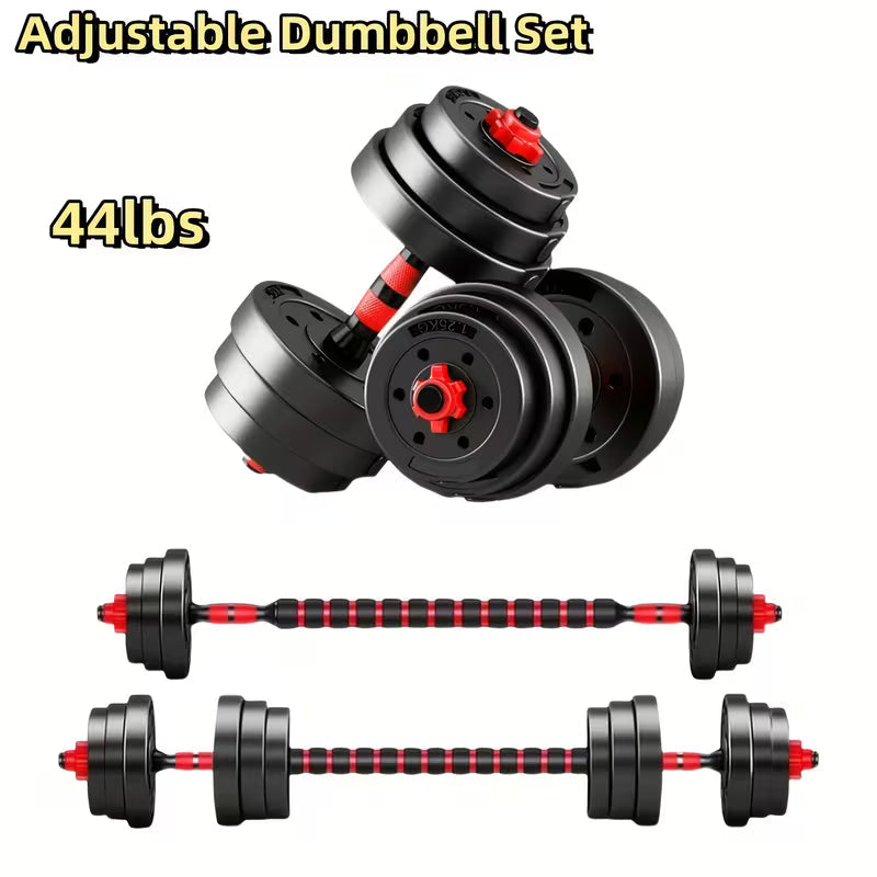 Quick-adjustable 22/44 Lb Dumbbell Set, Free Weight Dumbbells, 3-in-1 Weight Set, Space-saving