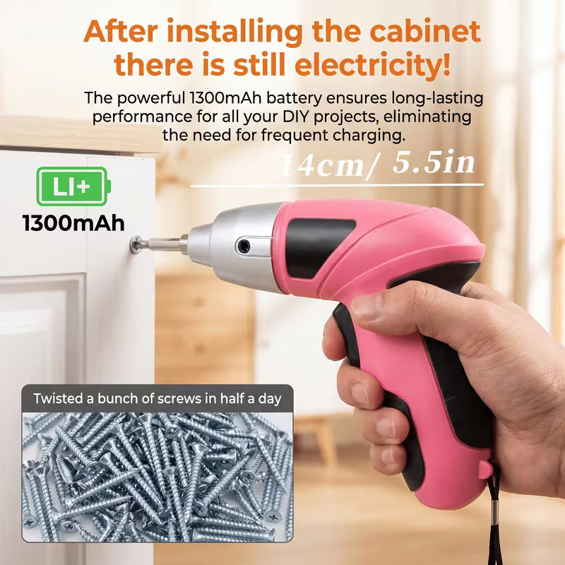 A Handheld Electric Screwdriver with LED Light Illumination, Super Torque