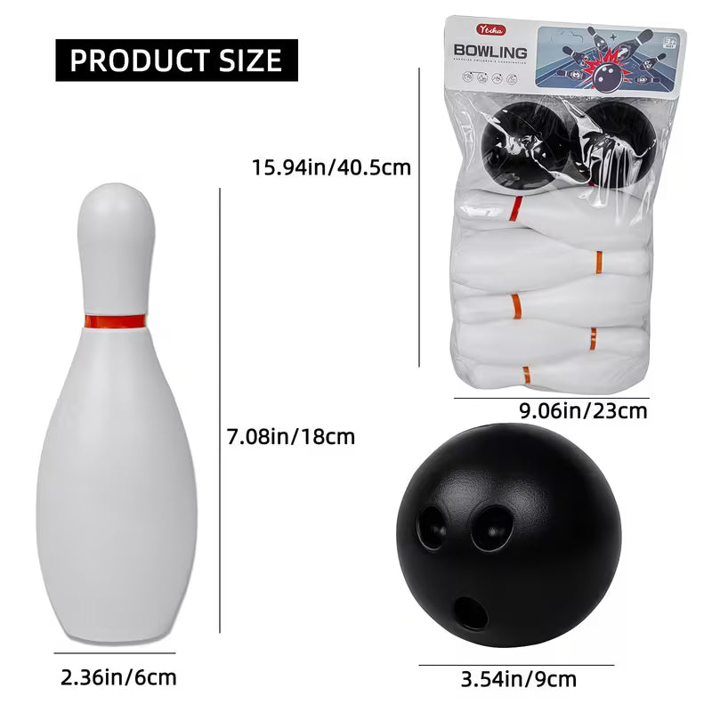Bowling Toy Set Sports Toys Indoor Outdoor Sports Toys Classic, White