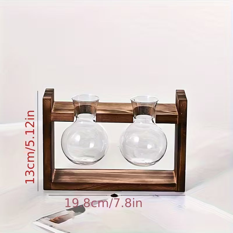 Set Wooden Frame Hydroponic Plant Spherical Wooden Frame, Wooden