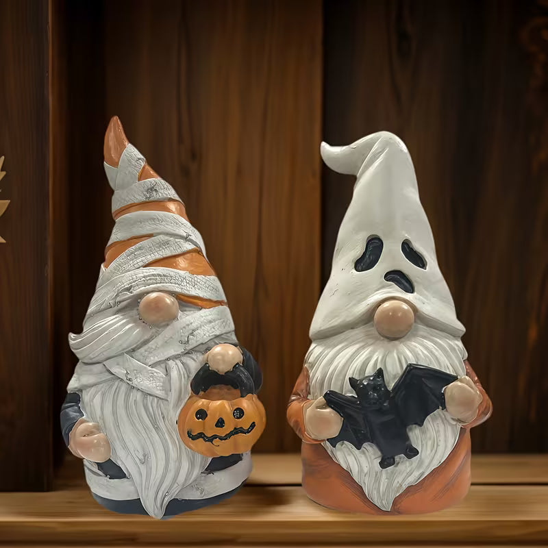 Collectible Figurines ,2pcs Charming Halloween Gnome Decorative Figurines, Resin Statues