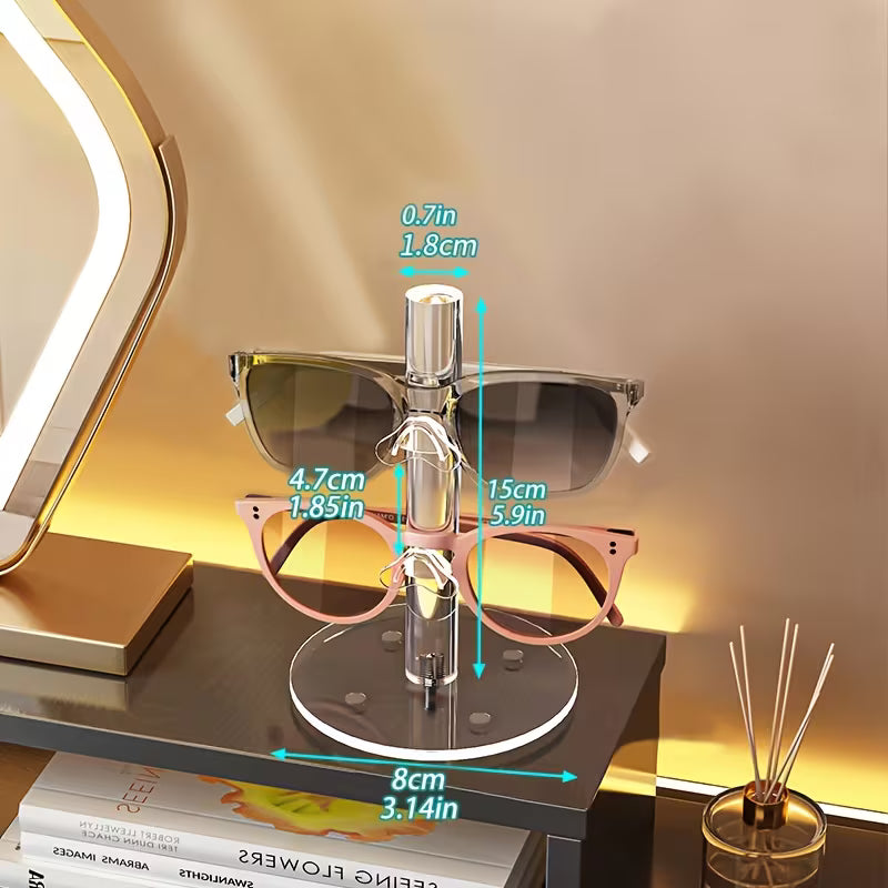 Acrylic Multi-compartment Glasses Storage Rack on the Desktop, Acrylic