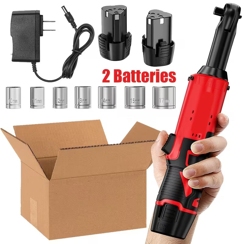 12V Electric Ratchet Wrench, 3/8-inch Wireless Ratchet Wrench, 38 Ft-lb-ft High Torque