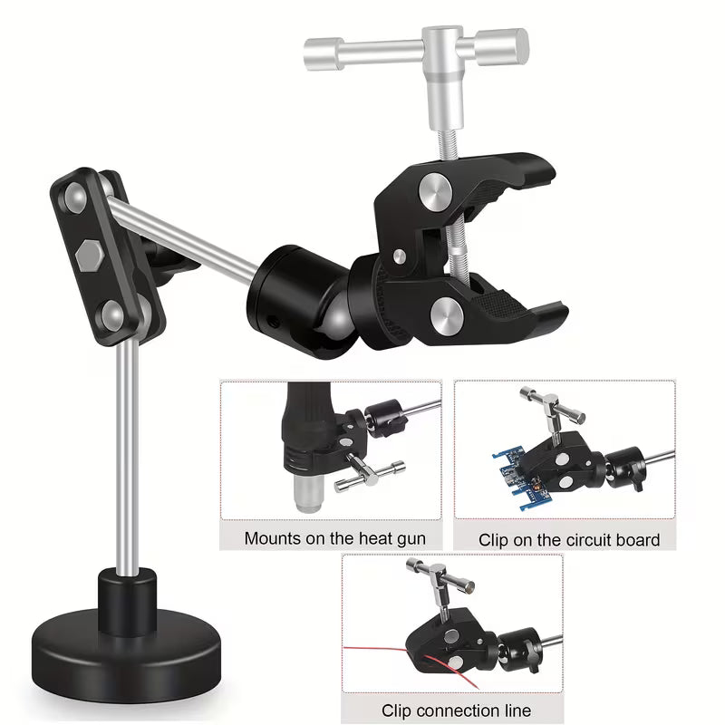 Adjustable 360 Hot Air Hand-piece Gun Holder PCB Holder with Magnetic