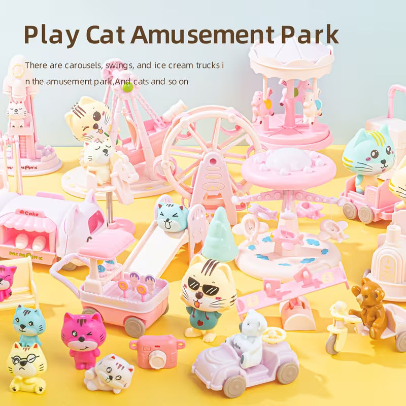 Simulation Pet Playing House Educational Toy Cat Doll Amusement Park