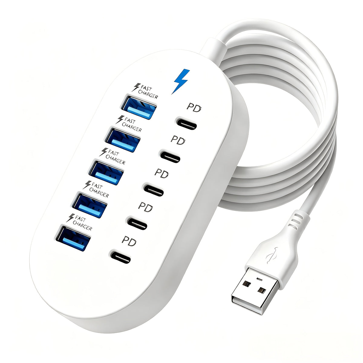 New Yumknow-C10-10-in-1-5*Type-C PD+5*USB-A Ports