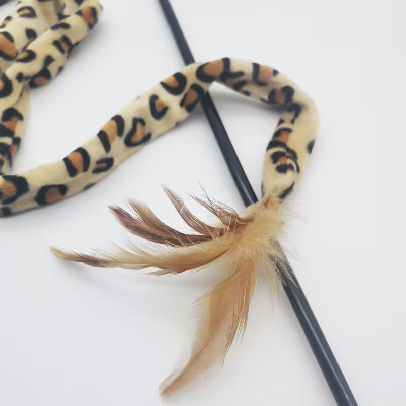 Leopard Print Cat Teaser Wand Polyester