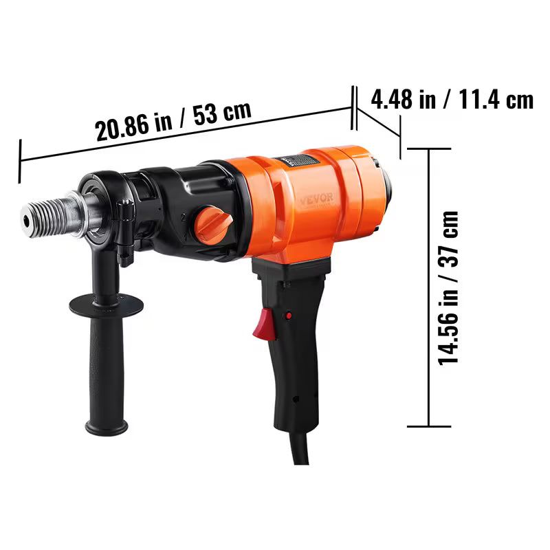 VEVOR Diamond Core Drilling Machine, 4in Handheld Wet Concrete Core Drill Rig