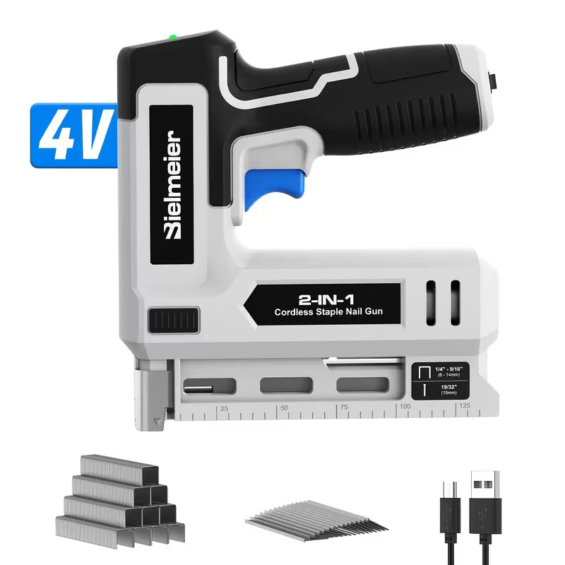 Bielmeier 20V/4V Cordless 2-in-1 Stapler/Nailer, Brad Nailer Without Compressor And Cord