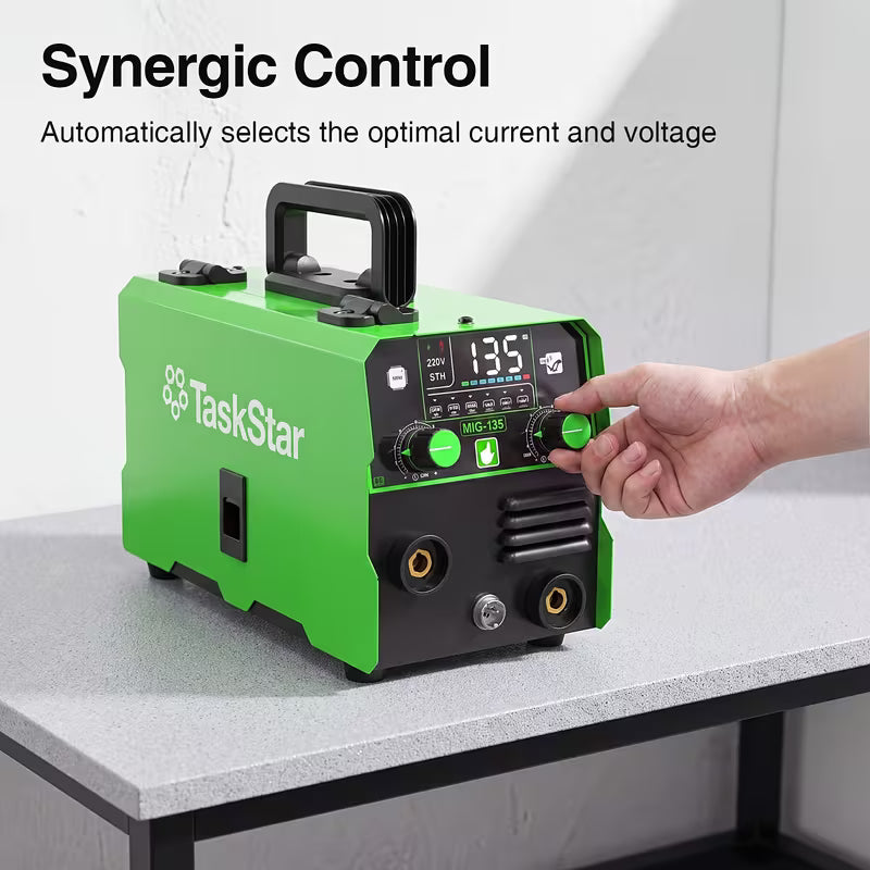 Taskstar 135A MIG Welder, 110V, Flux-cored Wire, 3-in-1