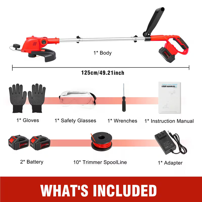 21V 2-In-1 Cordless String Trimmer And Lawn Edger