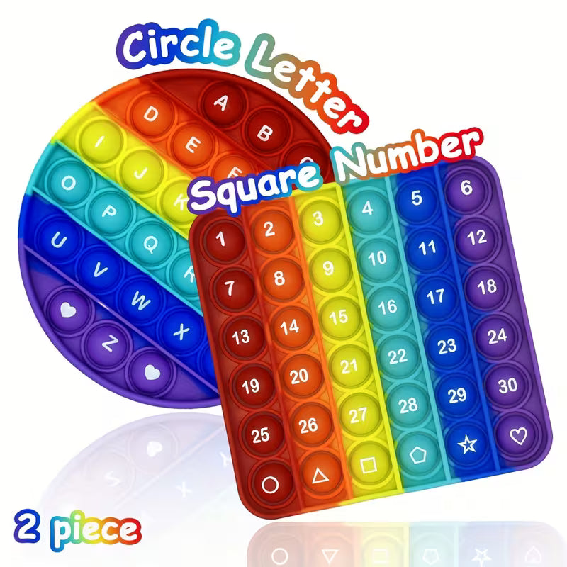 2-Piece/pack Square-numbers Circle-letters Learning Board for Kids Age