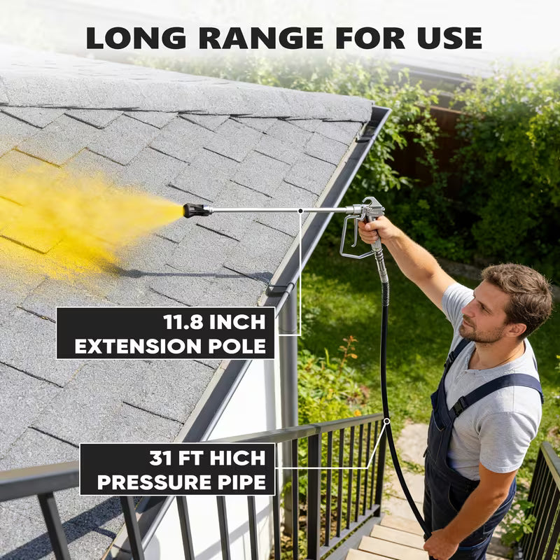 1200W Heavy-Duty Airless Paint Sprayer, 3300PSI High Pressure & 1.2L/Min High Flow for Fast