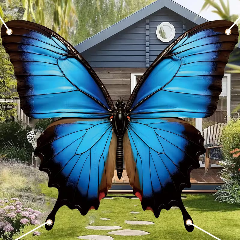 1pc of Butterfly Wing Backdrop Decoration Set, Polyester, Blue