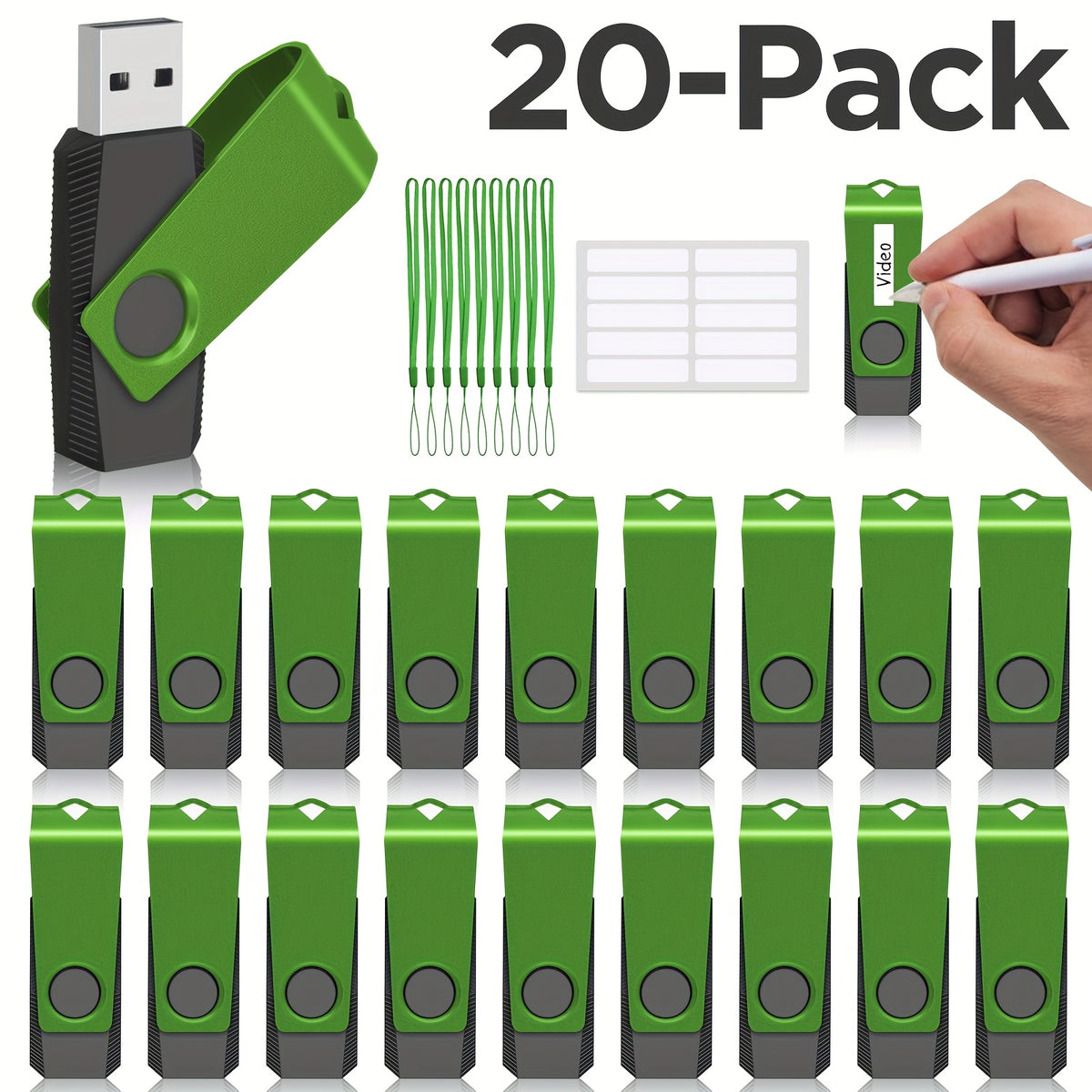 10/20 Pack USB Flash Drive 1GB 2GB 4GB 8GB 16GB 32GB 64GB