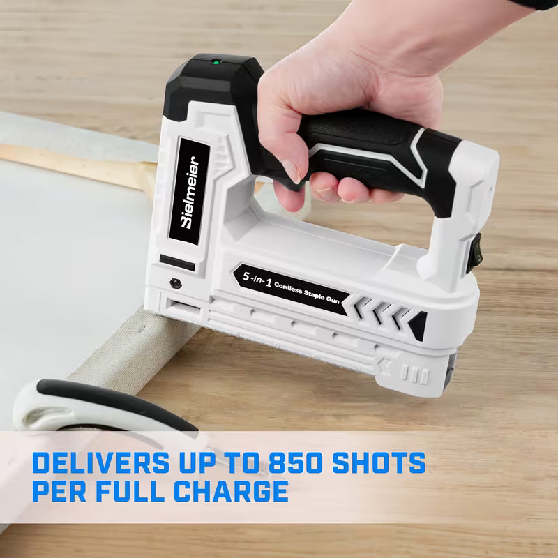 Bielmeier 4V 5-in-1 Type-C Rechargeable Stapler Kit, Spport T50/T20 Staples Set, Wood