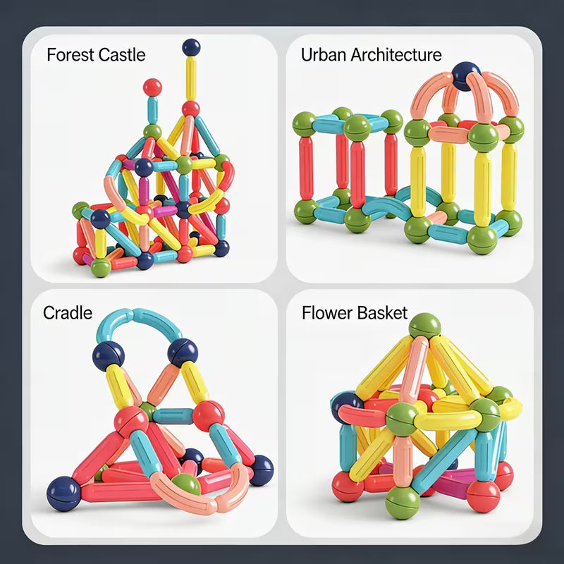 Back-to-school Clearance: 57/28-Piece Kids Magnetic Building Blocks