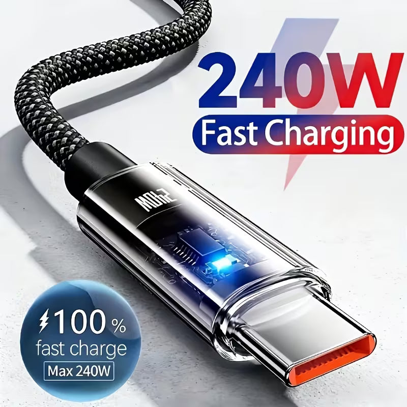 PD240W USB Fast Charging Cable, Type-C Fast Charging Cable