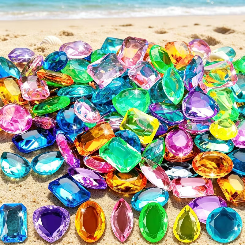 FEELLIFE 100 Summer Pool Acrylic Gems