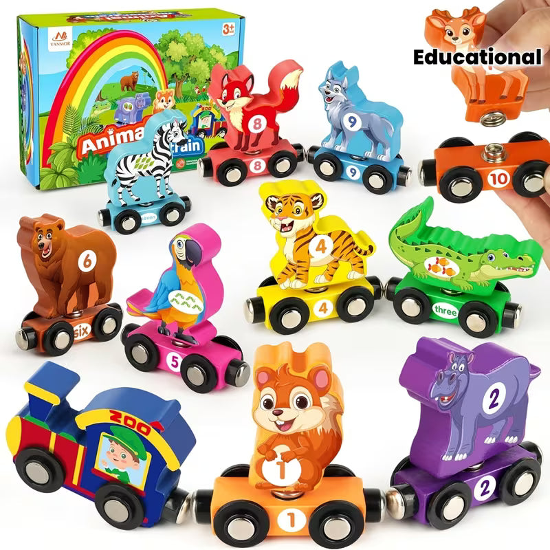 Wooden Train Set for Kids