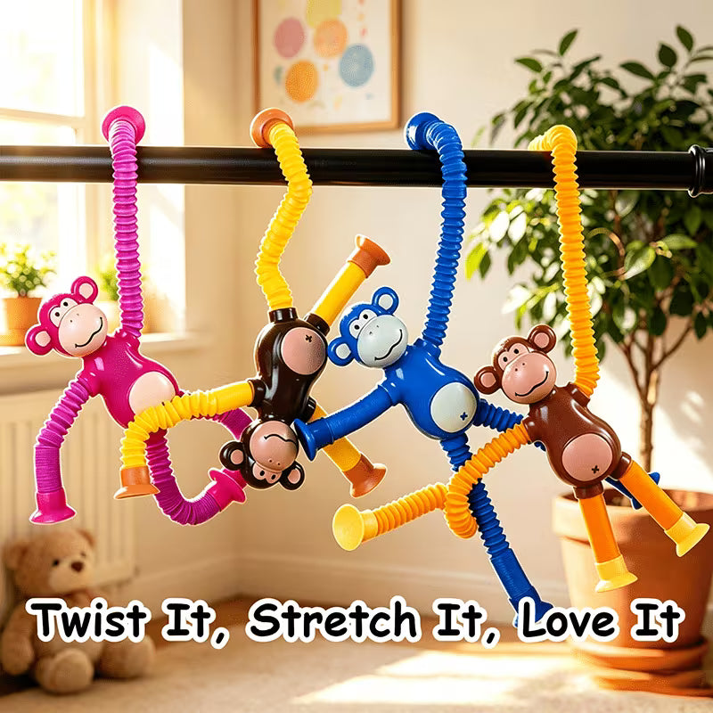4-Piece Stretch Monkey Suction Cup Toys