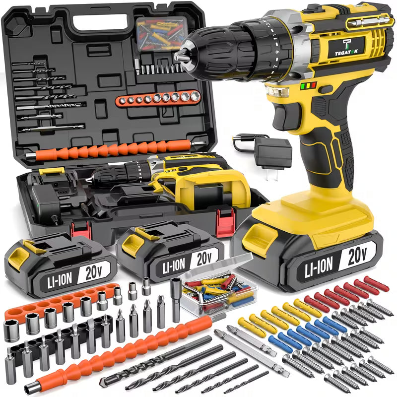30|88|136|148pcs Electric Drill ToolBox Set | Cordless Rechargeable Electric Drill Tool Set