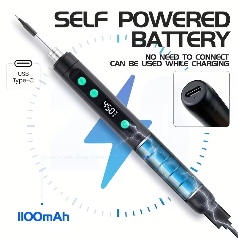 Soldering Kit, Smart LED Display Soldering Pen Kit, Mini Portable