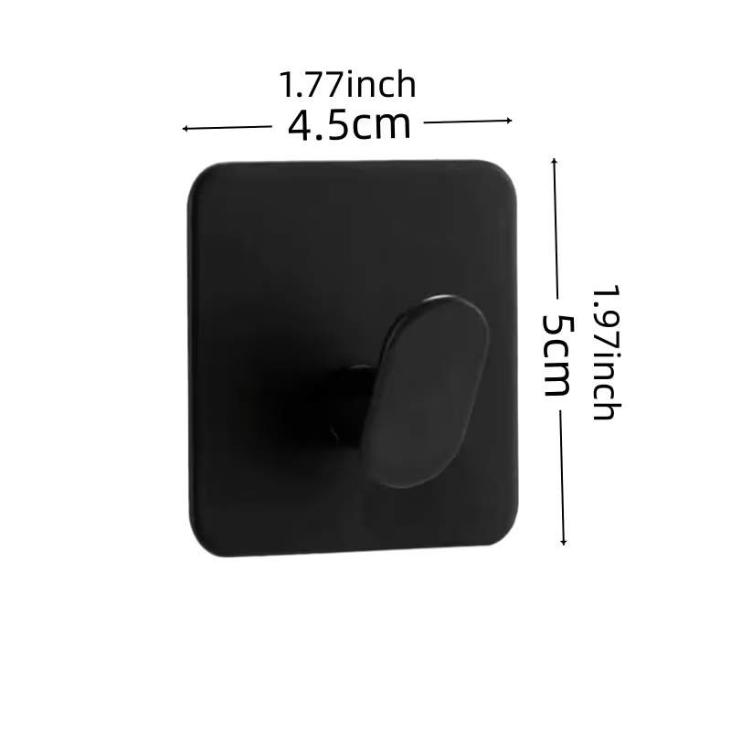 4pcs Free Punching Bathrobe And Towel Hook, Easy Black Wall Hook, Easy to Install, Suitable